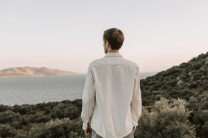 Man overlooking view