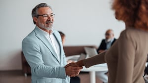 Man Selling Business to Woman